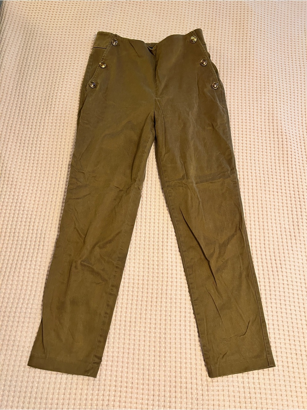 Massimo Dutti Brown Soft Sailor-Button Trousers